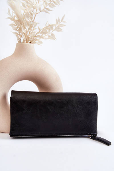 Women's Large Magnet Wallet Black Connes