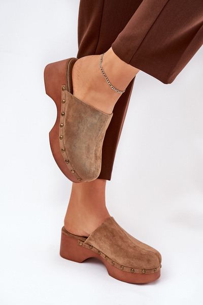 Moteriški Šlepetės Su Kliūtimis Eko Suede Camel Ellason