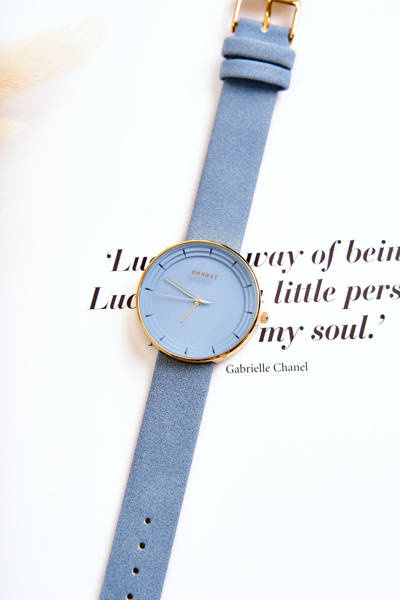 Women's Analog Suede Watch Without Nickel Ernest Blue