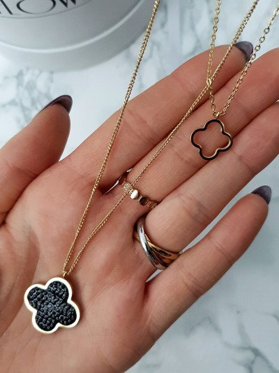 Collier Femme En Or Double Avec Trèfle Vern