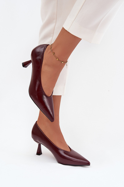 Gepflegte Lack-Pumps mit Pfennigabsatz Bordeaux Gavrielle