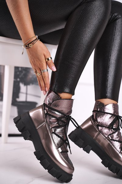 Damen Rochelle Push-Up Stiefel Silber
