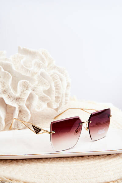 Lunettes de soleil femme à verres dégradés dorés