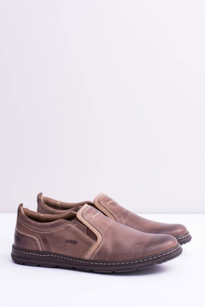 Demi-bottes Leonidas en cuir à enfiler pour hommes, marron