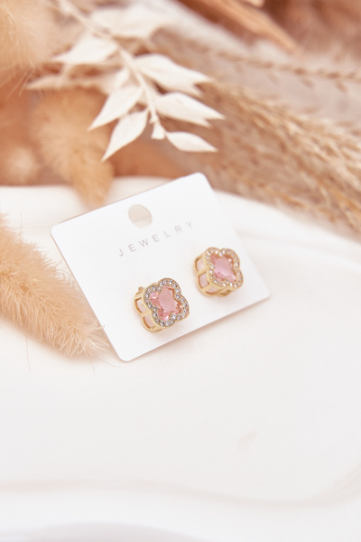 Boucles d'oreilles avec zircone cubic or rose