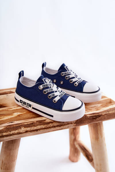 Baskets en tissu pour enfants BIG STAR KK374070 Bleu marine