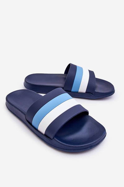 Chaussons Rayés Homme bleu marine Vision