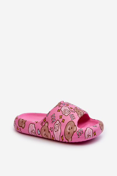 Papuci ușori pentru copii cu ursuleți fuchsia Evitrapa