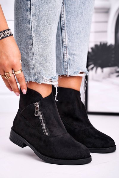 Damenstiefel mit Reißverschluss Schwarz Juno