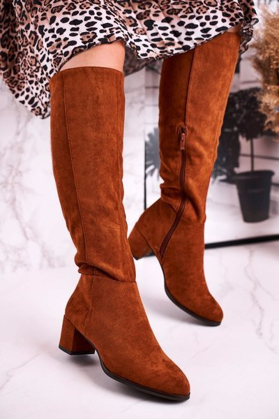 Damen Wildleder Sergio Leone Kamel Stiefel KZ273
