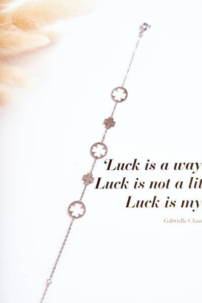 Klasszikus női lóhere karkötő ezüst