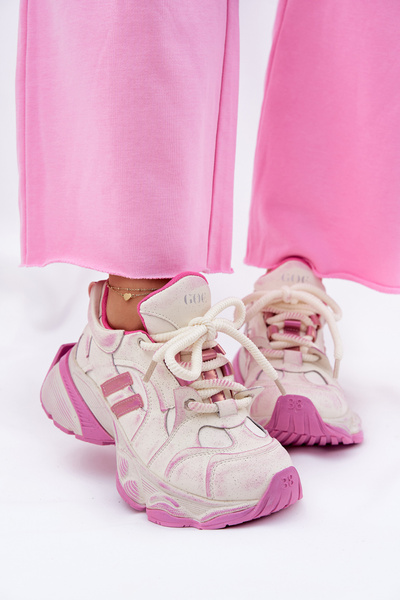 Női Bőr Sneakers GOE RR2N4038 Rózsaszín