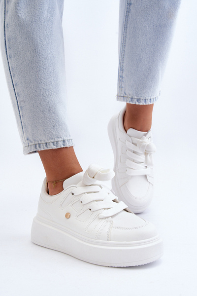 Sneakers de damă cu platformă albă Asylia
