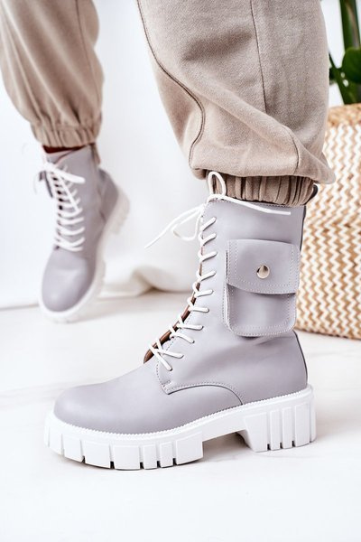 Fleece gefütterte Workers mit Tasche Hellgrau Awesome